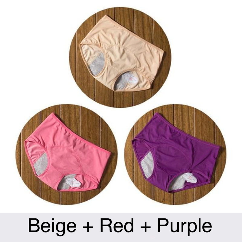 5pcs Womens Girls Period Panties Leak-Proof Cotton Briefs
